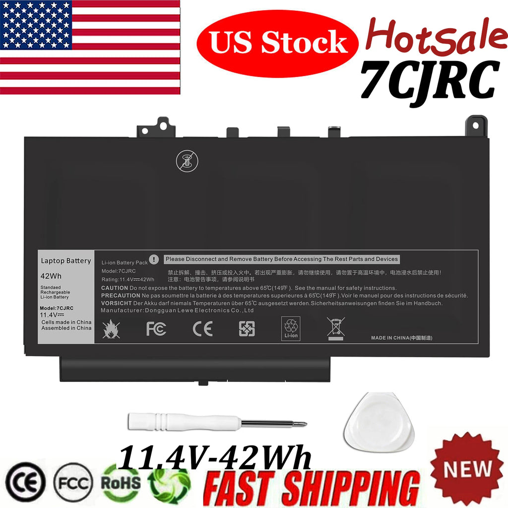 NEW For Dell Latitude E7270 E7470 Replacement Laptop Battery 42Wh 11.4V 7CJRC