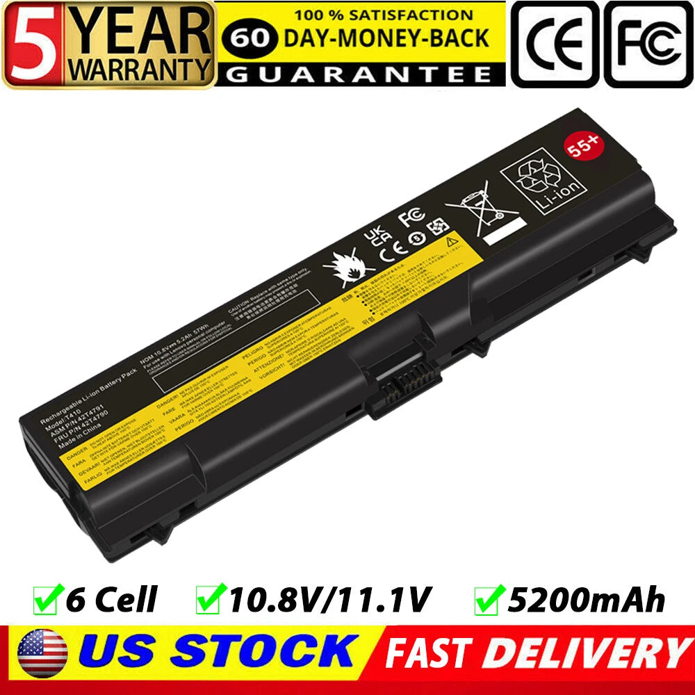 Battery for Lenovo ThinkPad T410 T420 T510 T520 SL410 SL510 E420 E425 E520 6Cell