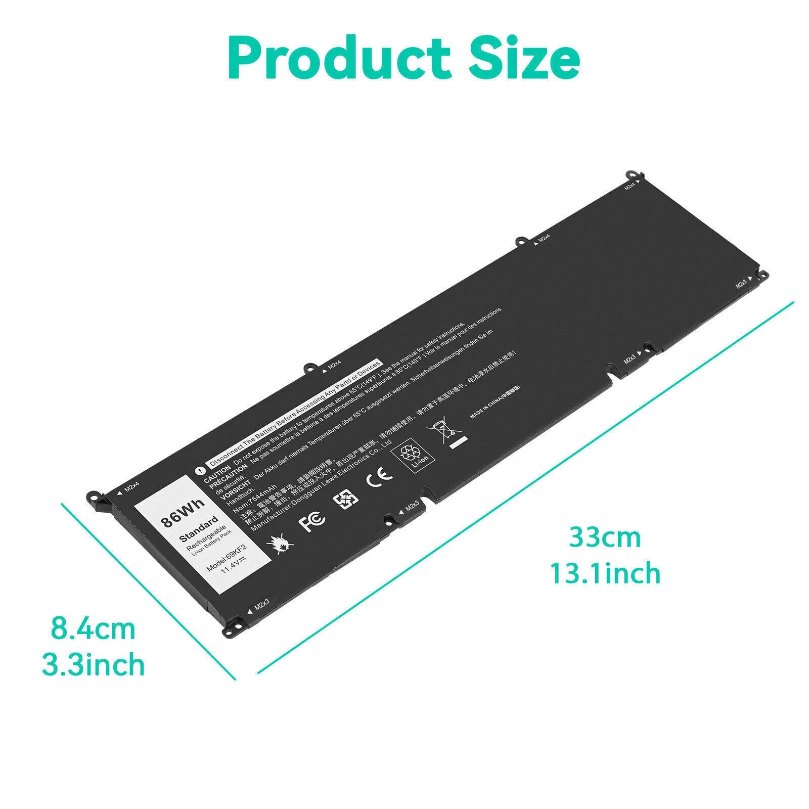 ?86Wh 69KF2 Battery for Dell XPS 15 9500 9510 9520 G15 5510 Alienware M15 R4 R5