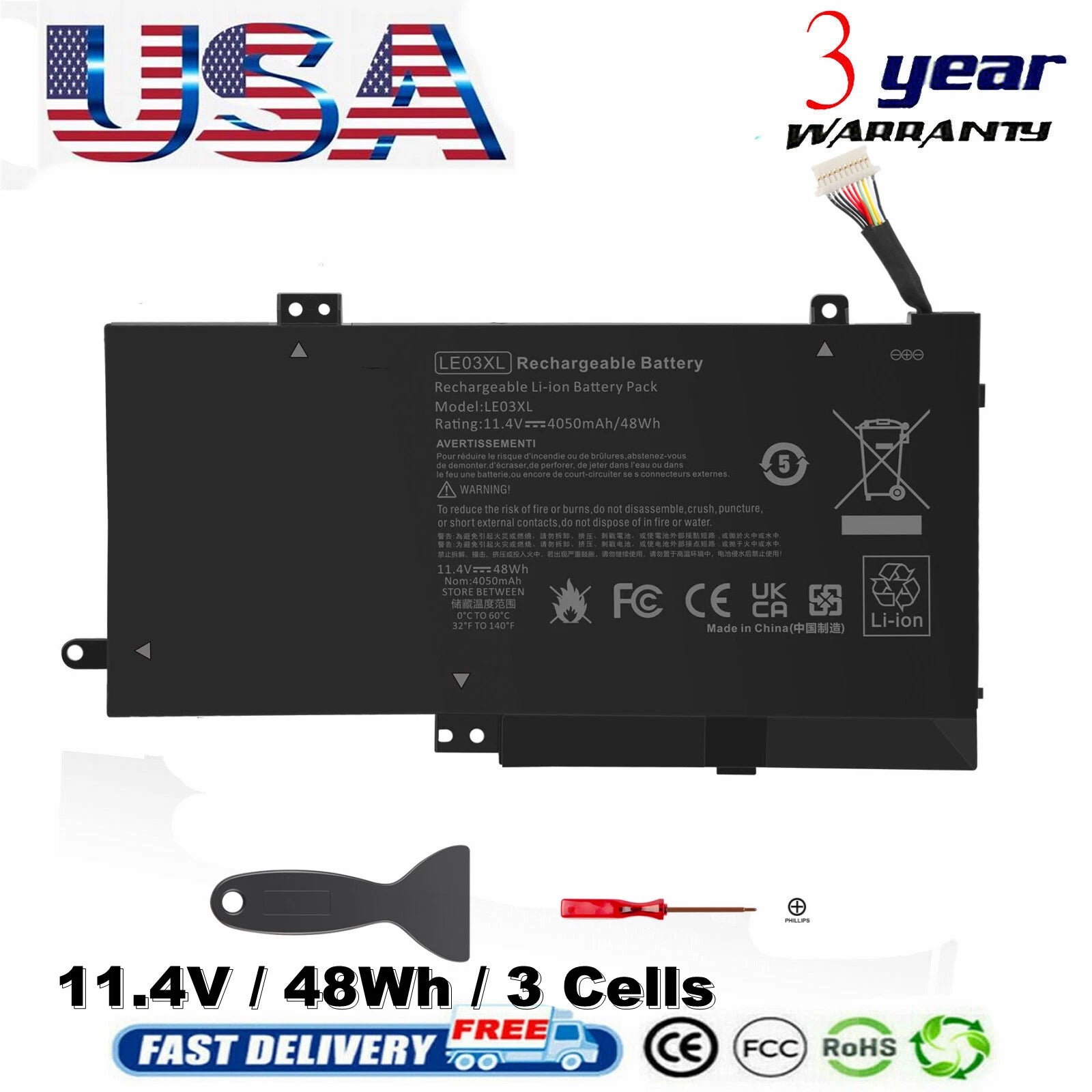 LE03XL Battery for HP Pavilion x360 HSTNN-PB6M 796220-541 796356-005 796220-831