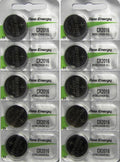 New Energy Lithium Size CR2016 3v Batteries 10 Pack