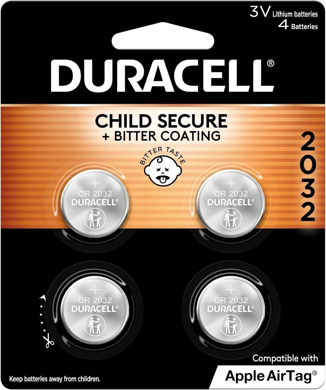 Duracell® Lithium Medical Battery 3V CR 2032 4/Pk EXP 2031 Shipping w Tracking #