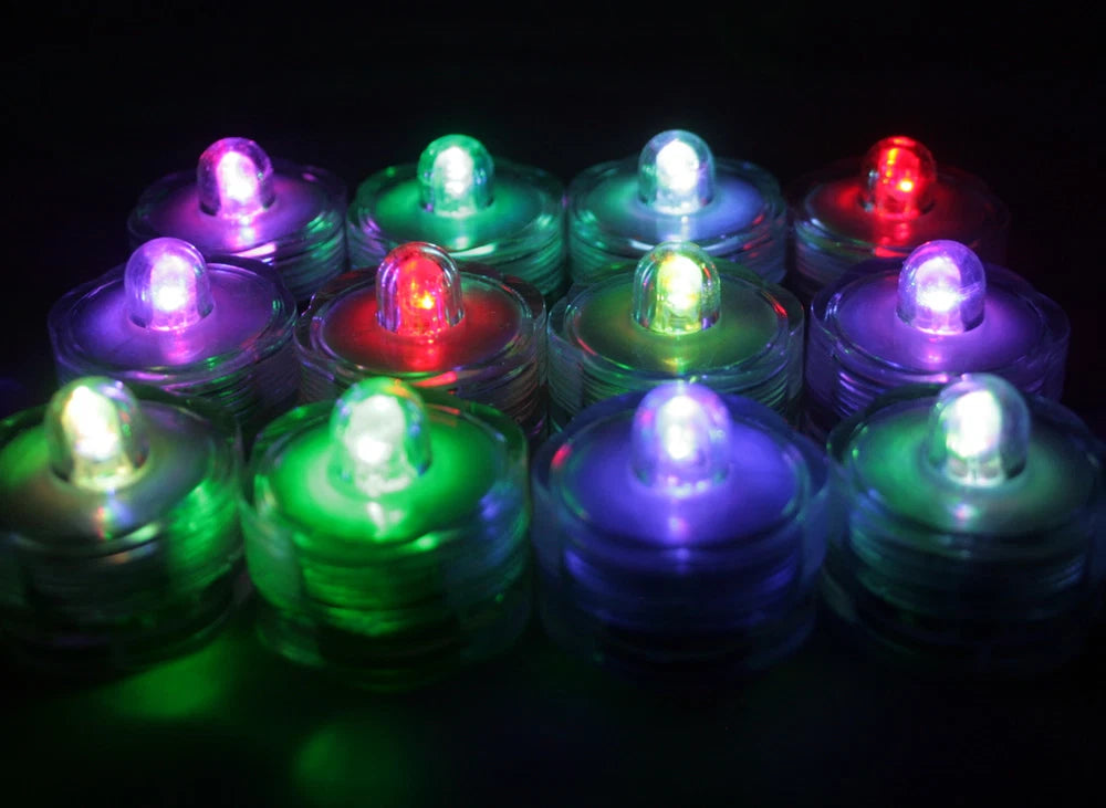 Multi-Color Changing LED superbright tealights, 12 - Candles Battery operated