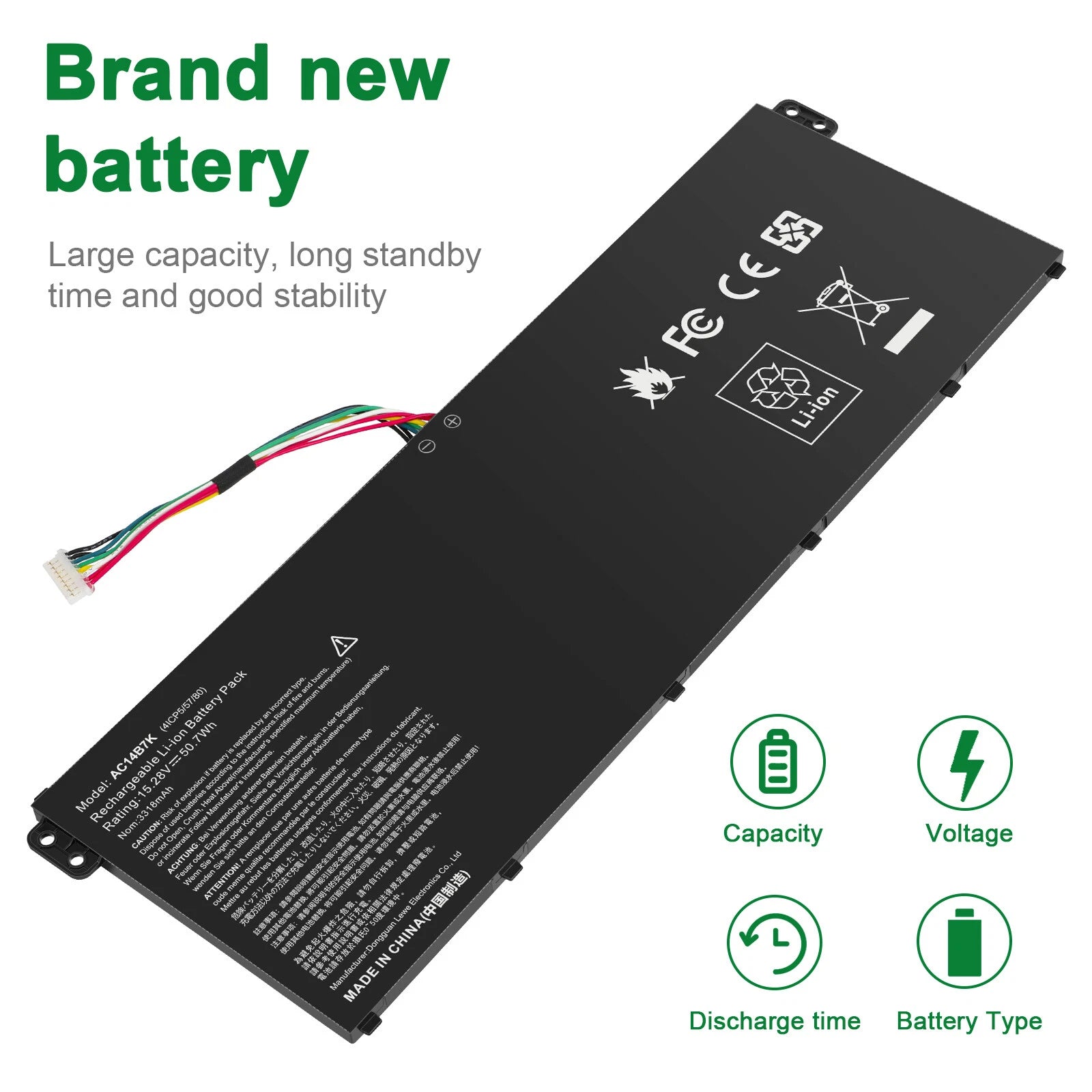 AC14B7K Battery for Acer Spin 5 SP515-51GN Swift 3 SF314-52G SF314-56G 50.7Wh