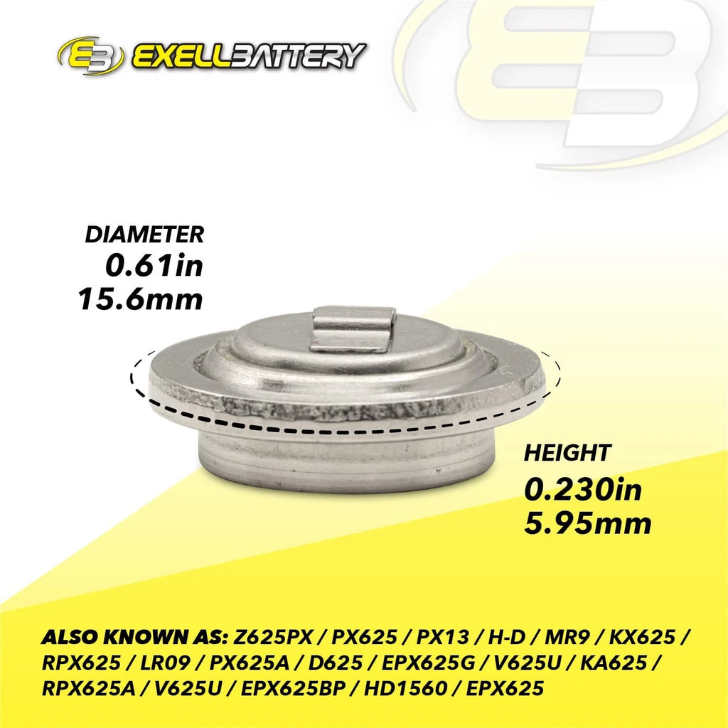 Exell MRB625 1.35V Zinc Air Battery Z625PX PX625 PX13 V625PX