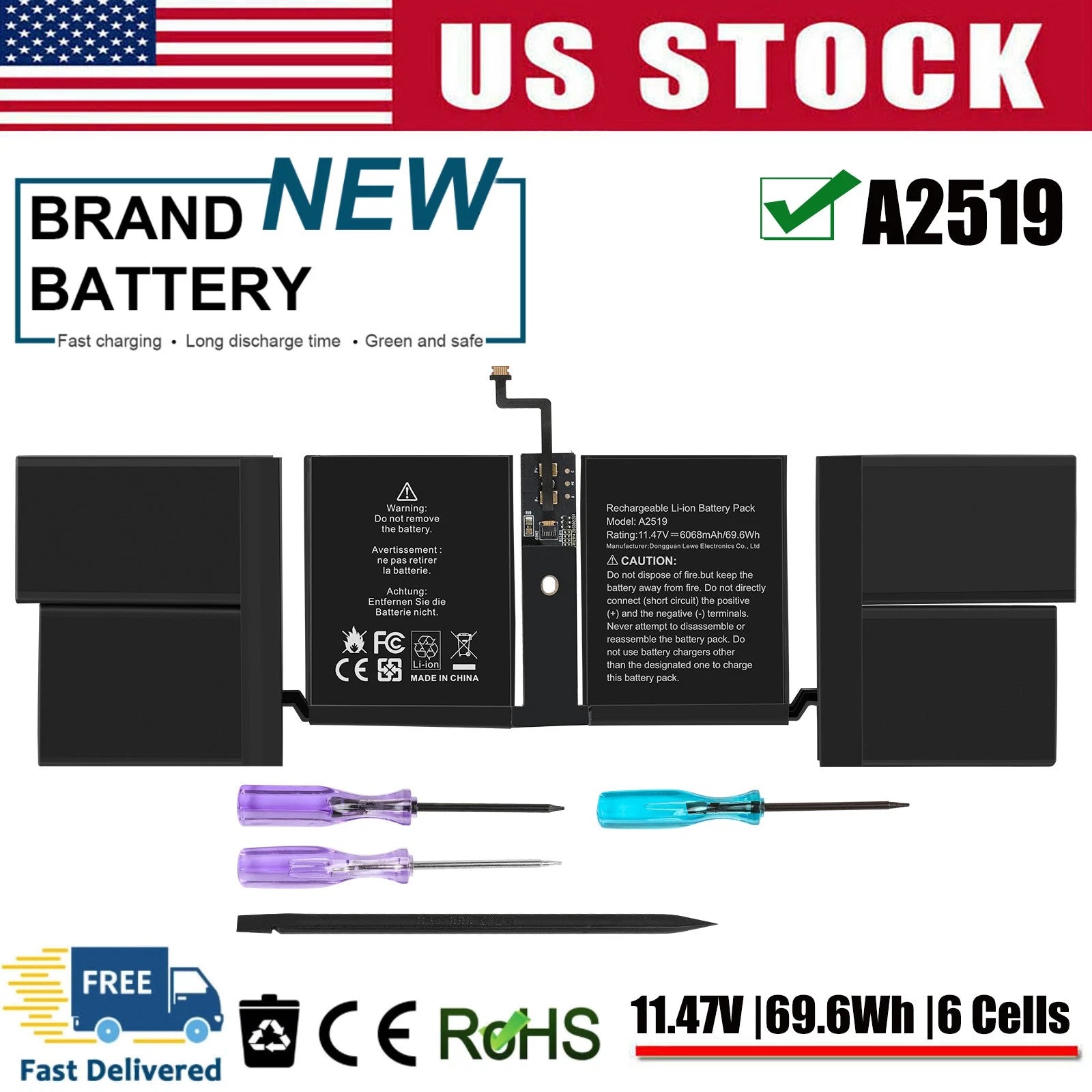 ?Replacement A2519 Battery for MacBook Pro 14'' A2442 2021 M1 Pro Late 2021 Year
