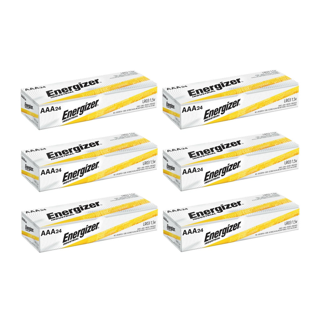 144 Energizer Industrial AAA Alkaline Batteries (EN92, LR03, Triple A)
