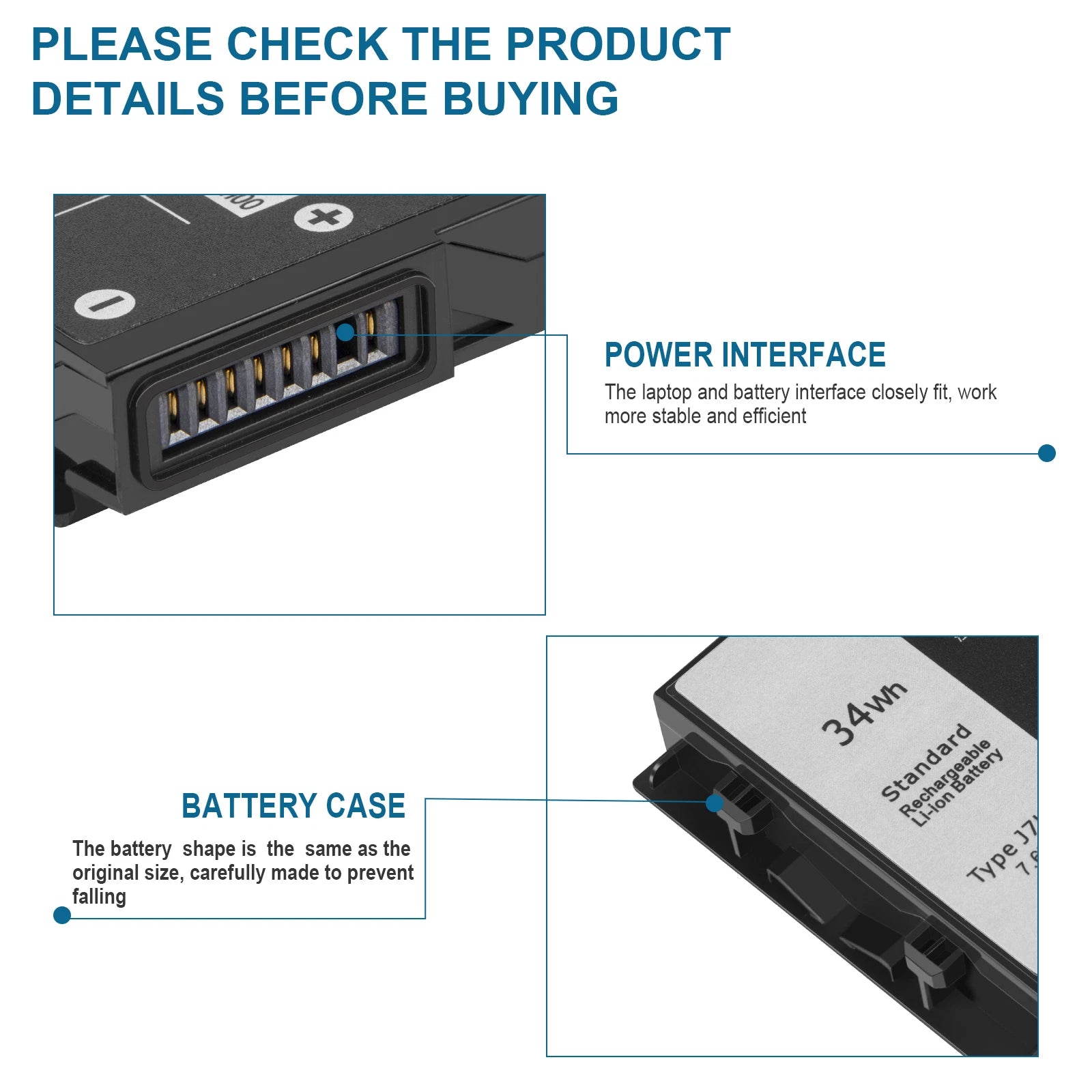 J7HTX 7XNTR 2JT70 Battery for Dell Latitude 7202 7212 Rugged Extreme Tablet 34Wh
