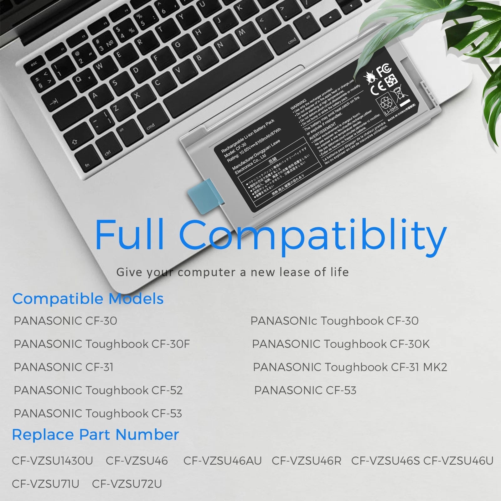 CF-VZSU46 CF-VZSU46U CF-30 Battery for Panasonic Toughbook CF-31 CF-53 CF-VZSU71