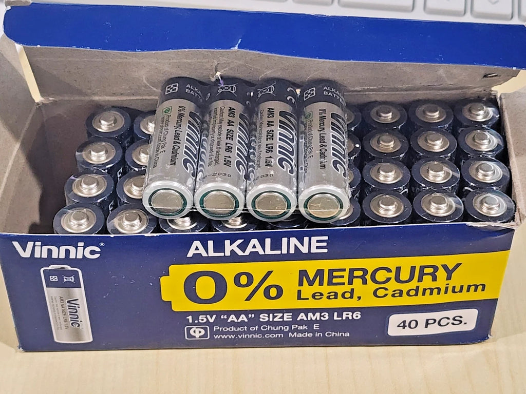 4x New Vinnic AA 1.5v Alkaline Batteries LR6 AM3 for remotes lights calculators