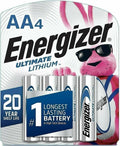 4 Energizer AA Ultimate Lithium Batteries (L91, FR6, LR6, 15-LF, FR14505) bulk.