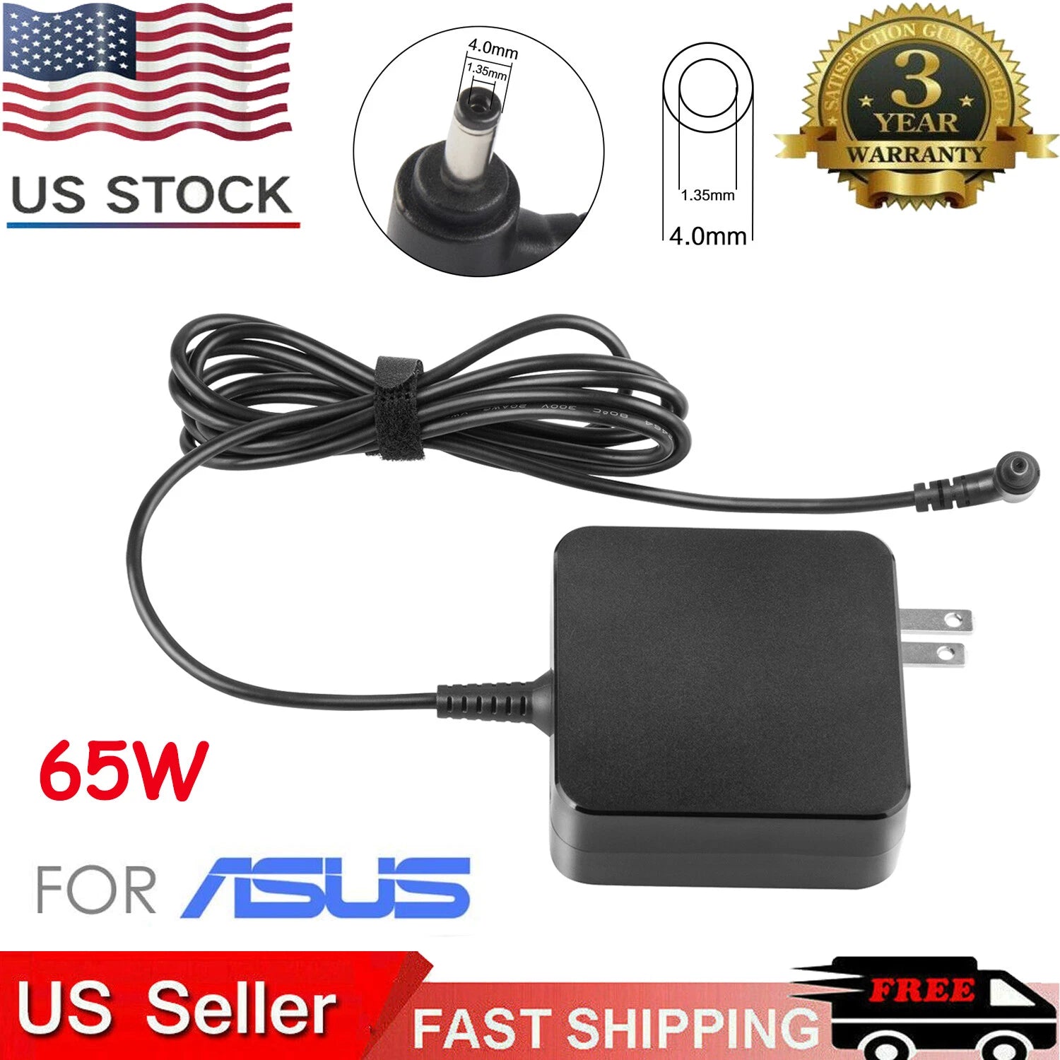 65W AC Adapter Charger For Asus VivoBook F512 F412 X512 Flip 14 15 17 S15 S533