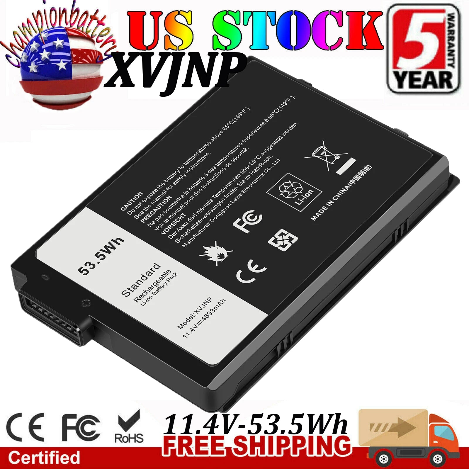 XVJNP Battery For Dell Latitude 5430 7330 Rugged Extreme P148G P149G 6JRCP M0TN3
