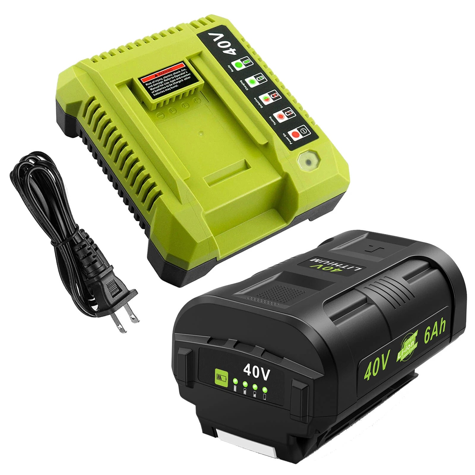 40V 6.0Ah Lithium Battery & Rapid Charger Kit for Ryobi 40 Volt Batteries New US