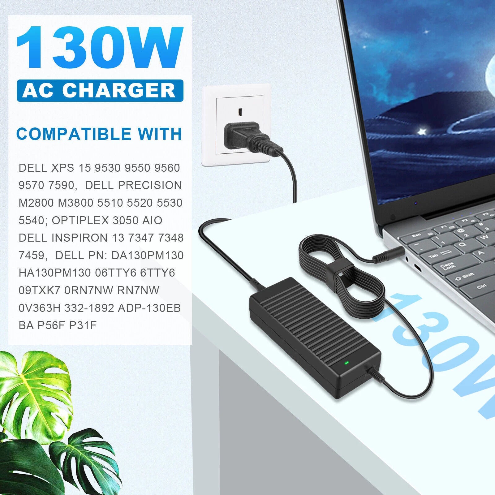 130W Adapter Charger for Dell Precision M3800 M2800 5510 5520 5530 XPS 15 9560