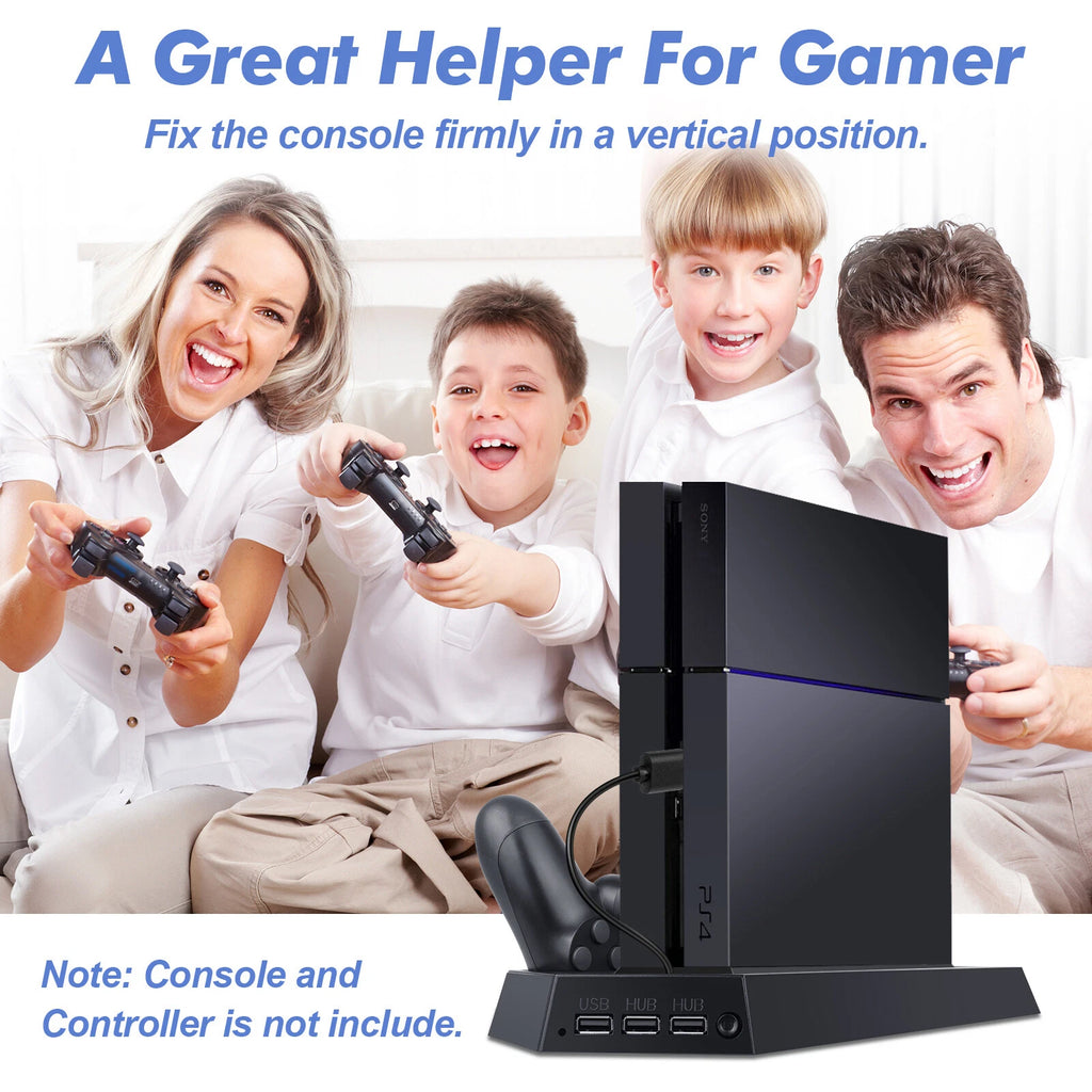 For PlayStation 4 Vertical Stand Cooling Fan Controller Charging Station for PS4