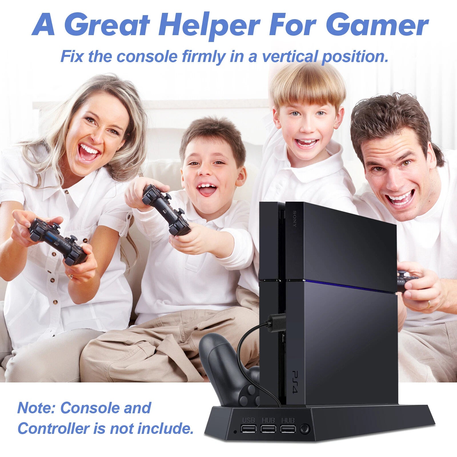 For PlayStation 4 Vertical Stand Cooling Fan Controller Charging Station for PS4