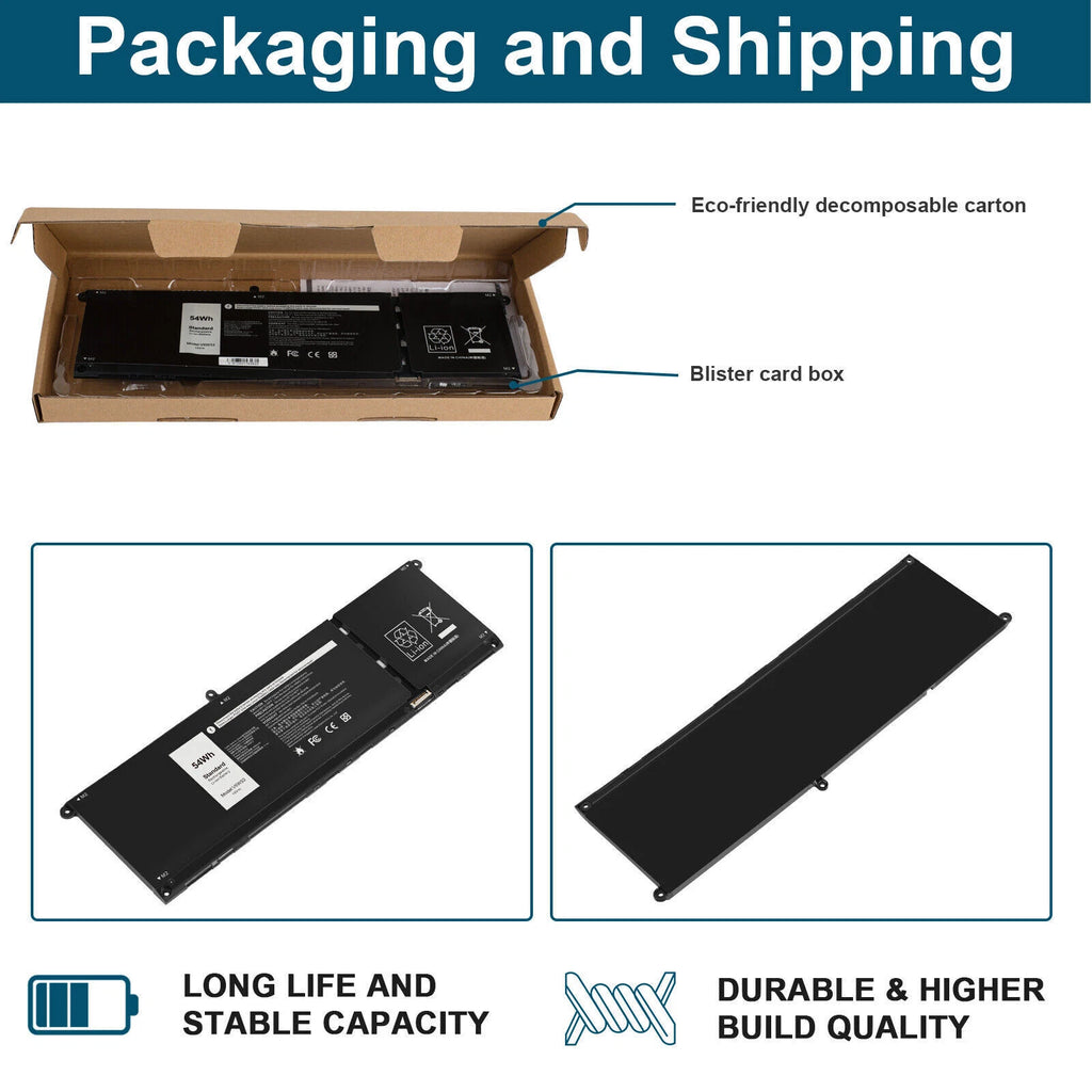 V6W33 Battery For Dell Inspiron 3510 5510 Latitude 3320 3330 Vostro 3515 54Wh