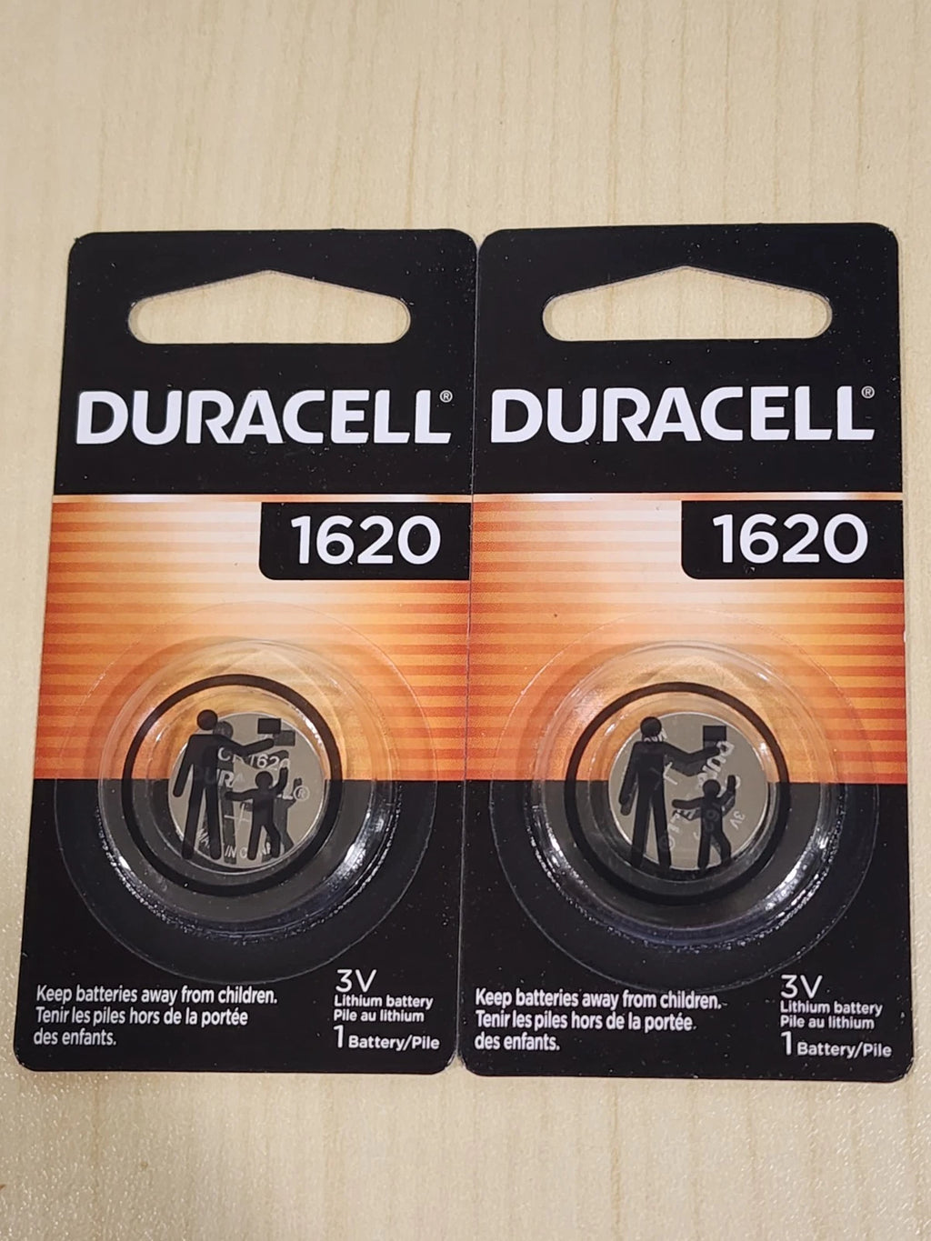 2 Pack DURACELL CR1620 ECR1620 3V Coin Cell Lithium Battery Exp. 2034