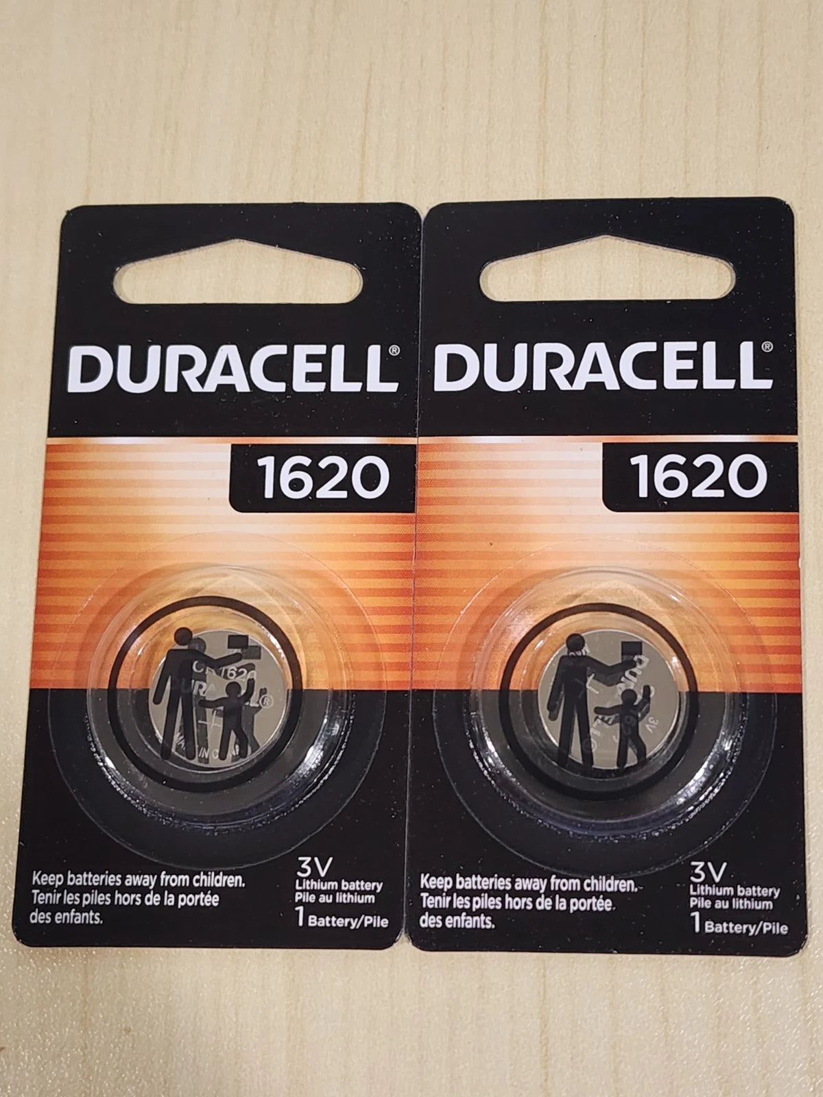 2 Pack DURACELL CR1620 ECR1620 3V Coin Cell Lithium Battery Exp. 2034