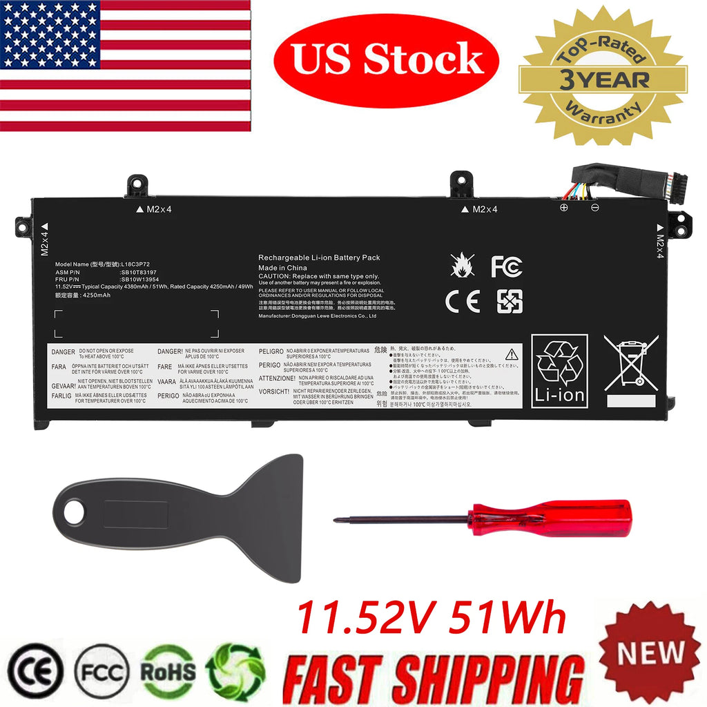 L18C3P72 L18L3P73 02DL007 Battery for Lenovo ThinkPad T490 T495 P43S T14 P14s