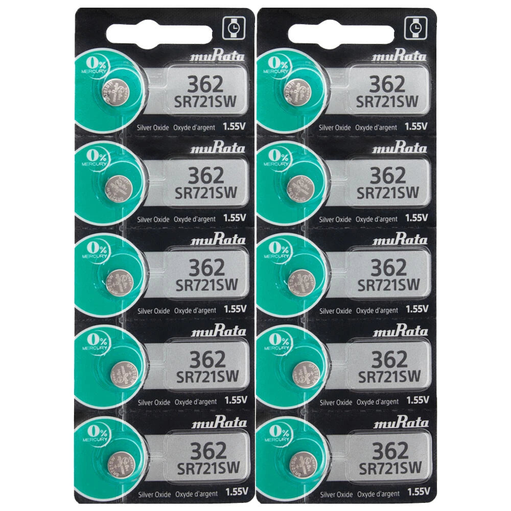 Murata 362 Watch Battery x 10 - Replaces Sony