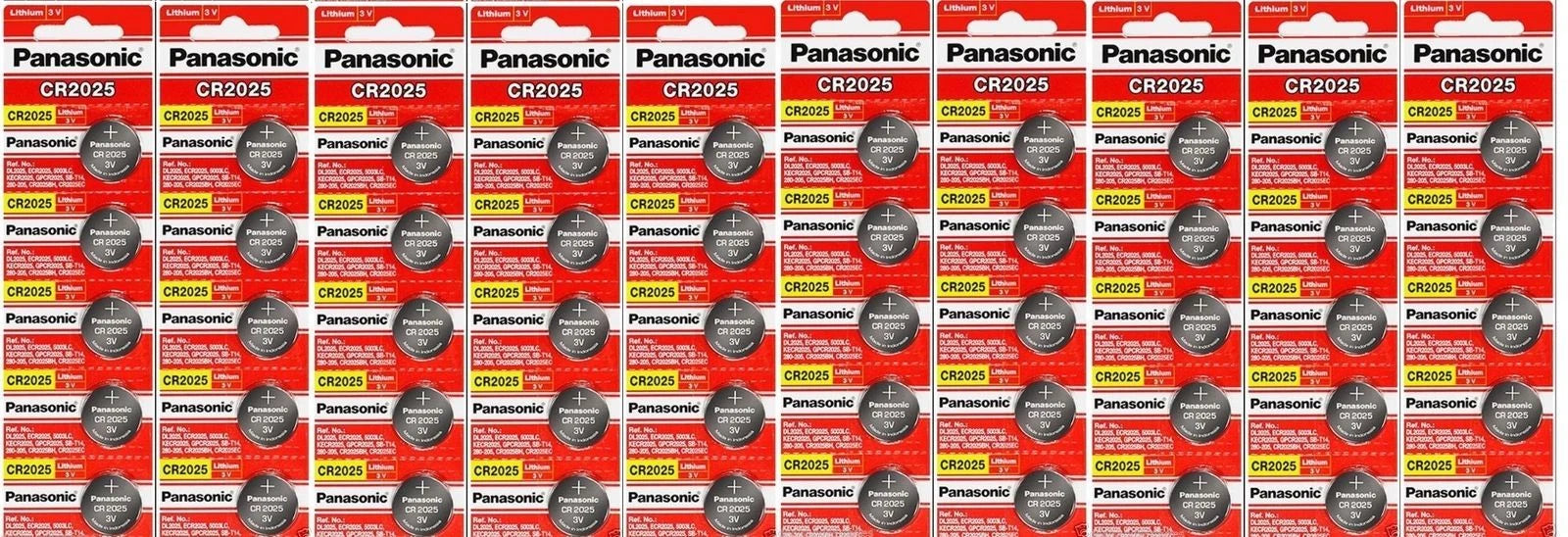 50 x Fresh PANASONIC CR 2025 CR2025 ECR2025 LITHIUM COIN CELL Battery Exp 2027