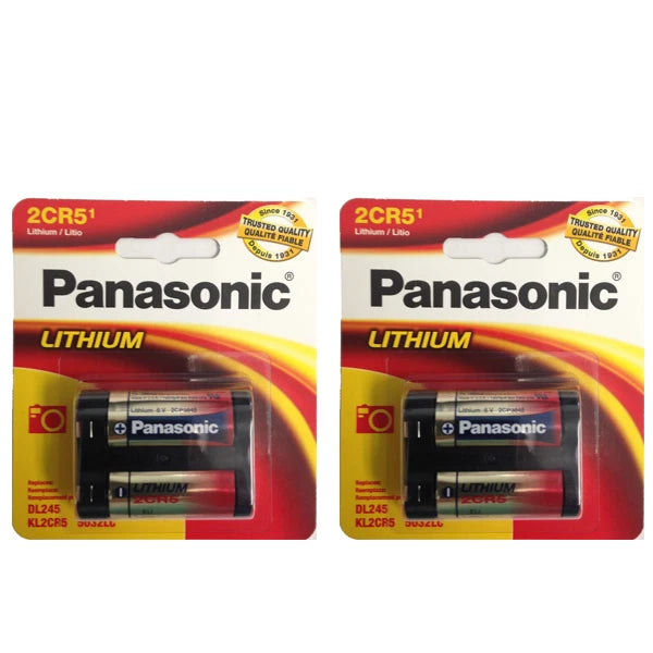 2 Pack Panasonic 2CR5 6V Lithium Battery DL45, KL2CR5, 5032LC