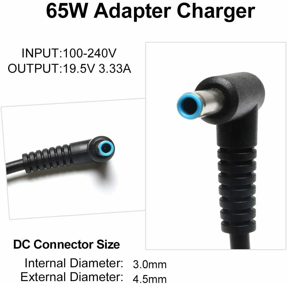 65W Charger Ac Power Adapter for HP EliteBook 840 G3 G4 G5 G6 850 G3 725 745 G3