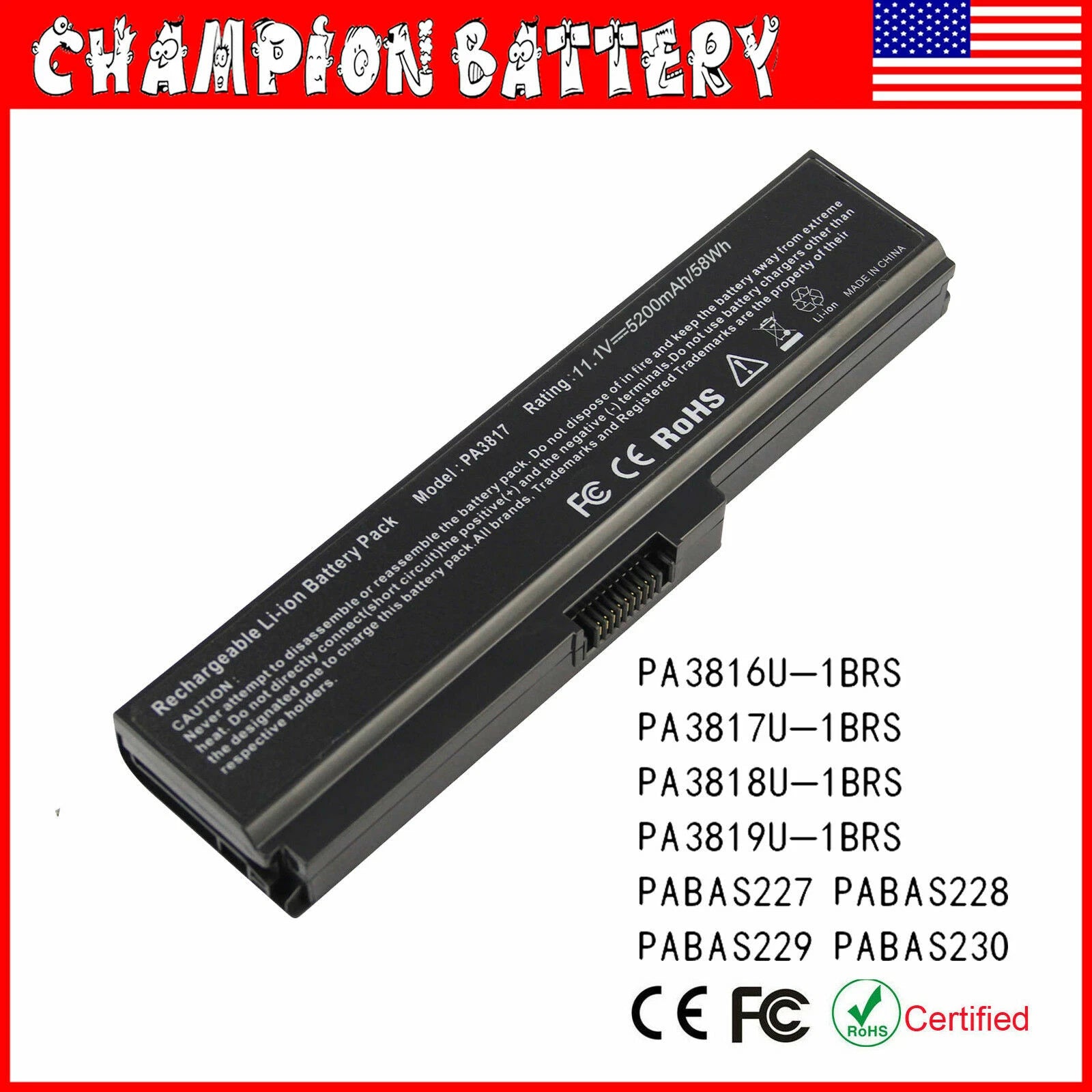 New Battery PA3817U-1BRS PABAS227 for Toshiba Satellite L755D-S5204 L755-S9520D