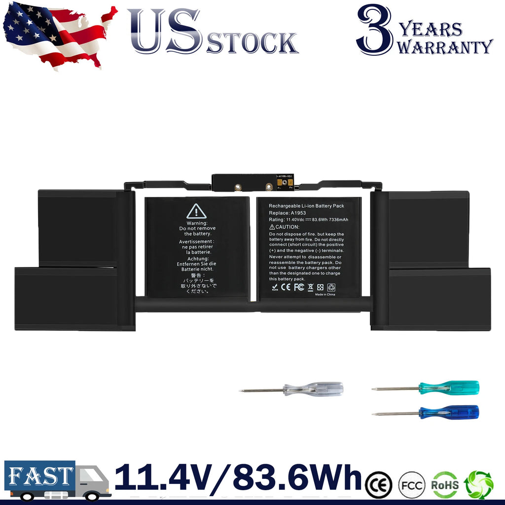 A1953 Battery for Apple MacBook Pro 15 Inch A1990 Mid 2018 2019 EMC 3215 3359