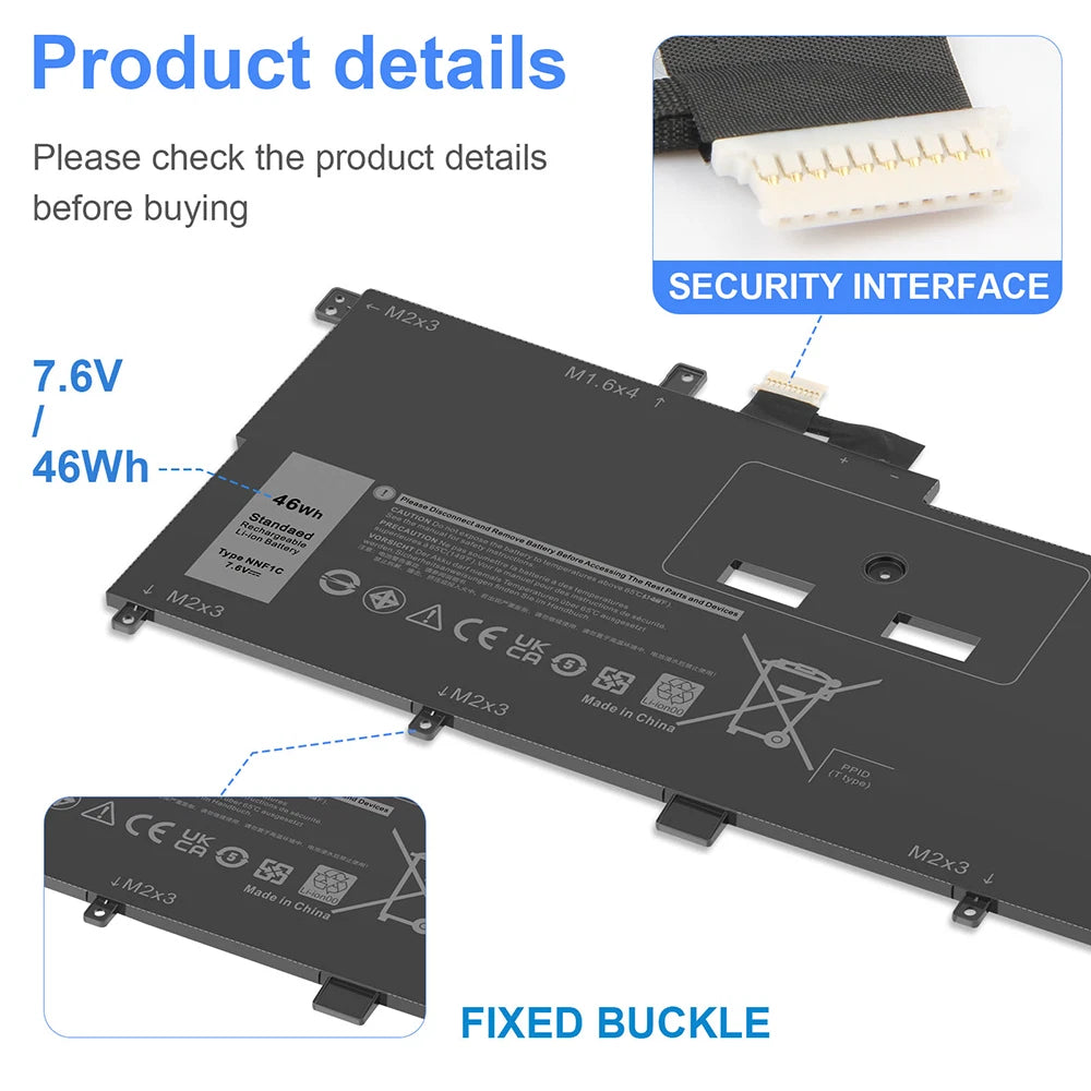 0NNF1C NNF1C Battery for Dell XPS 13 9365 2in1 2017 Series 13-9365-D1605TS 46Wh