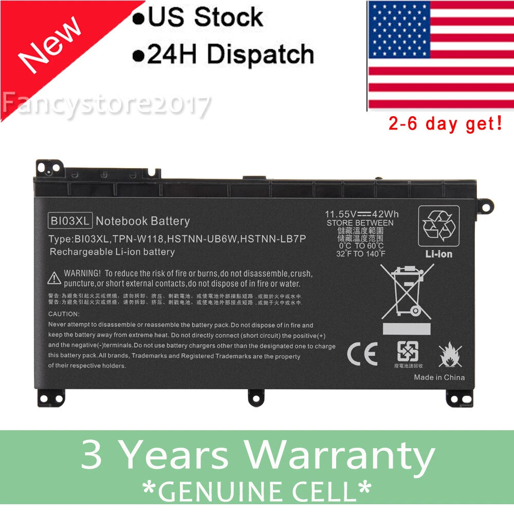 Battery for HP Stream 14-ax000 14-ax010wm 14-ax020wm 14-ax010ca 14-ax010nr 42WH