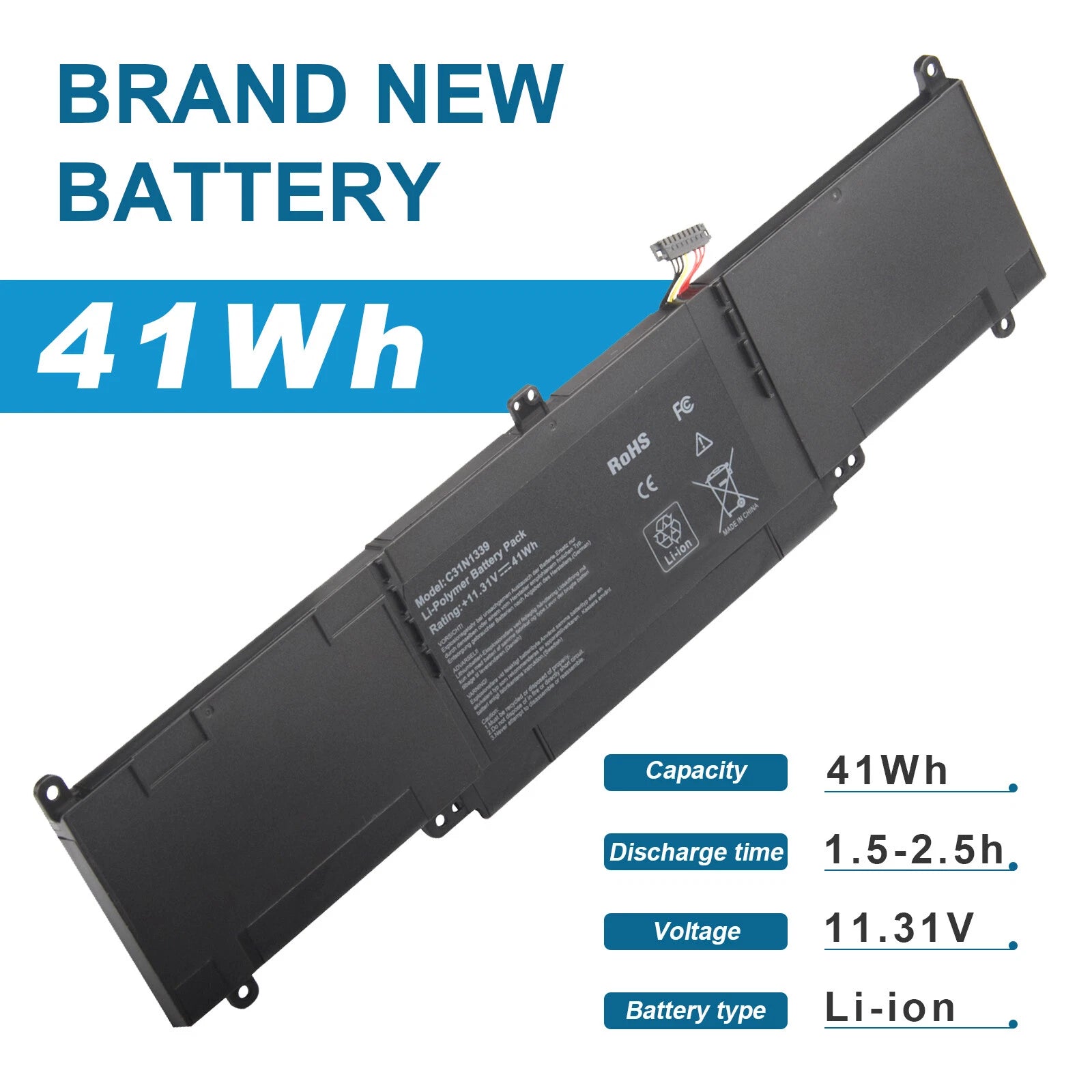 41Wh C31N1339 Battery For ASUS ZenBook TP300L Q302L Q302LA UX303 UX303L New