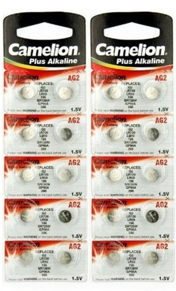 20 Pk Camelion AG2 396 LR726 SR59 1.5V Alkaline Button Cell Watch Battery