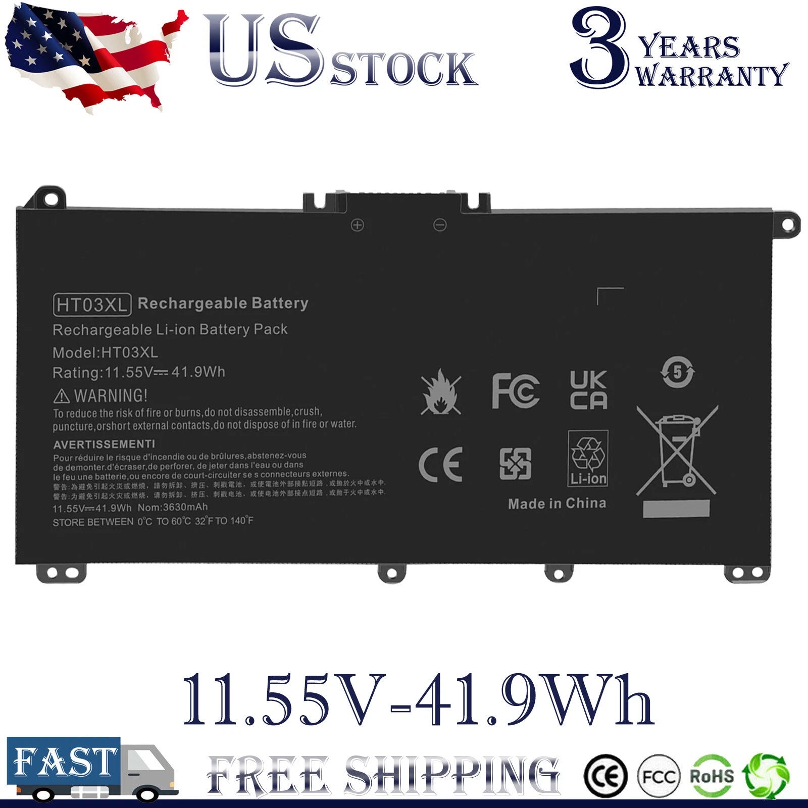 HT03XL Battery for HP Pavilion 14-CE 14-CF 15-CS 15-DA HSTNN-DB8R L11421-2C2 New