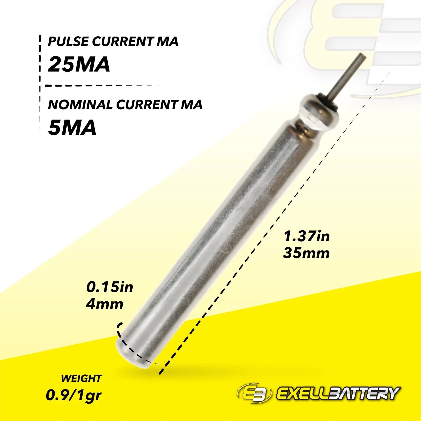 Exell Battery 3V 50mAh CR435 Fishing Lure Shape Lithium Battery