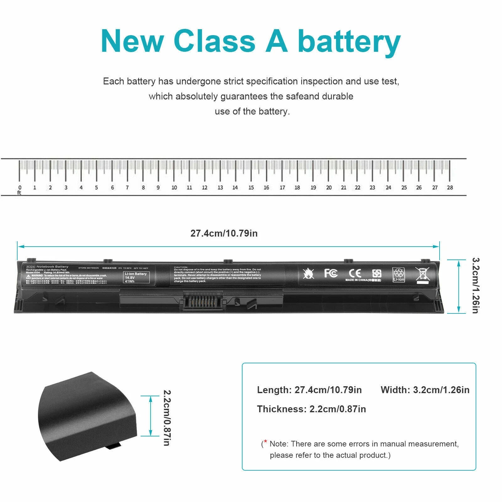 KI04 Battery for HP Pavilion 14-ab000 15-ab000 17-g000 800049-001 N2L84AA K104