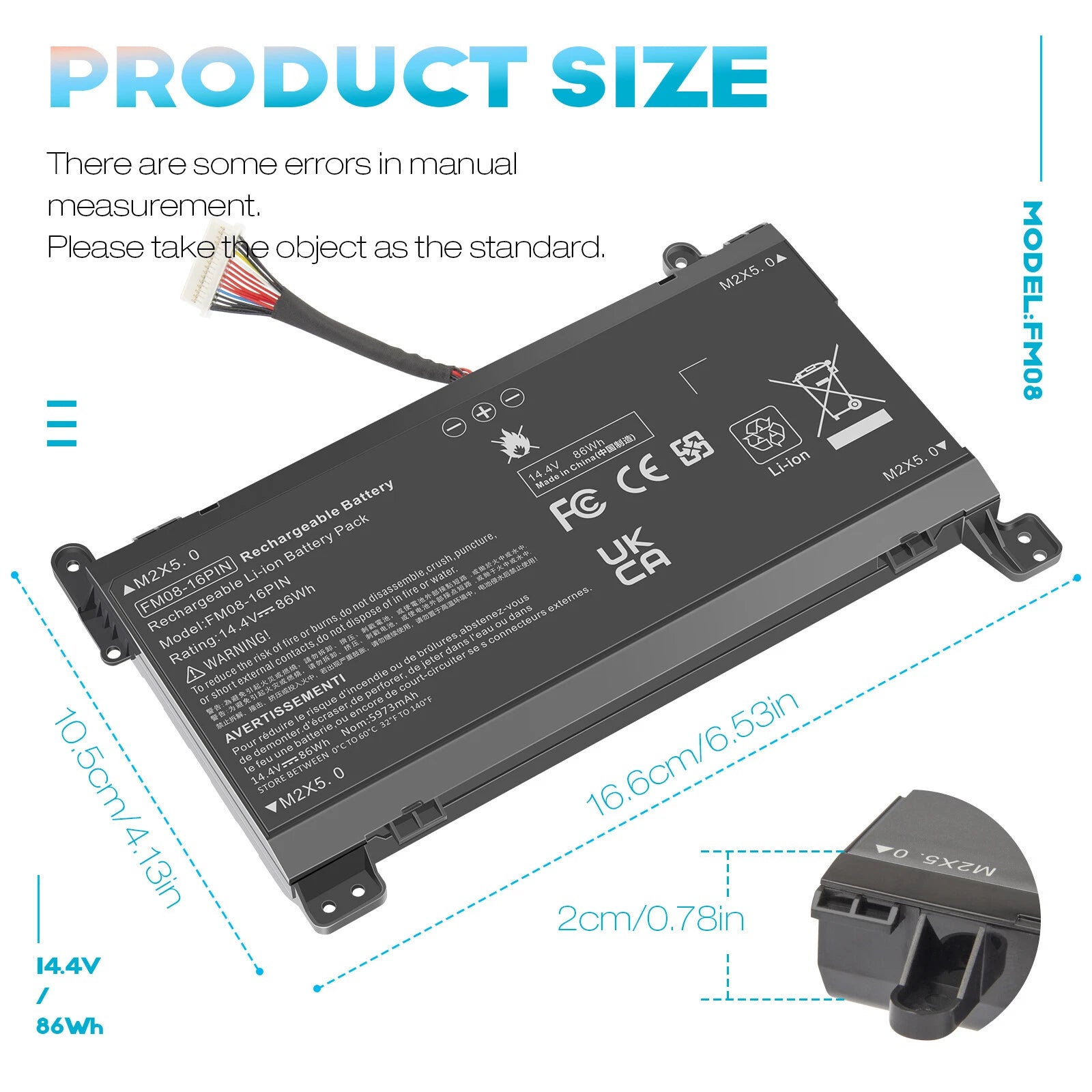 FM08 16 Pins Battery for HP Omen 17-AN013TX 17-AN014TX HSTNN-LB8B 922753-421