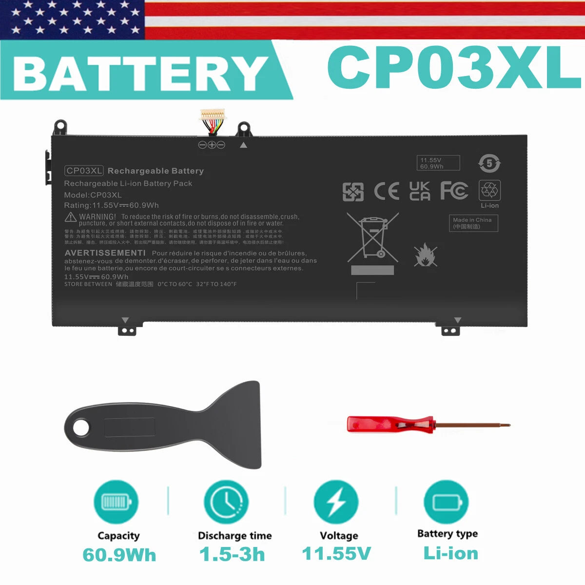 CP03XL battery for HP 929072-855 13-ae HSTNN-LB8E 929066-421 Spectre x360