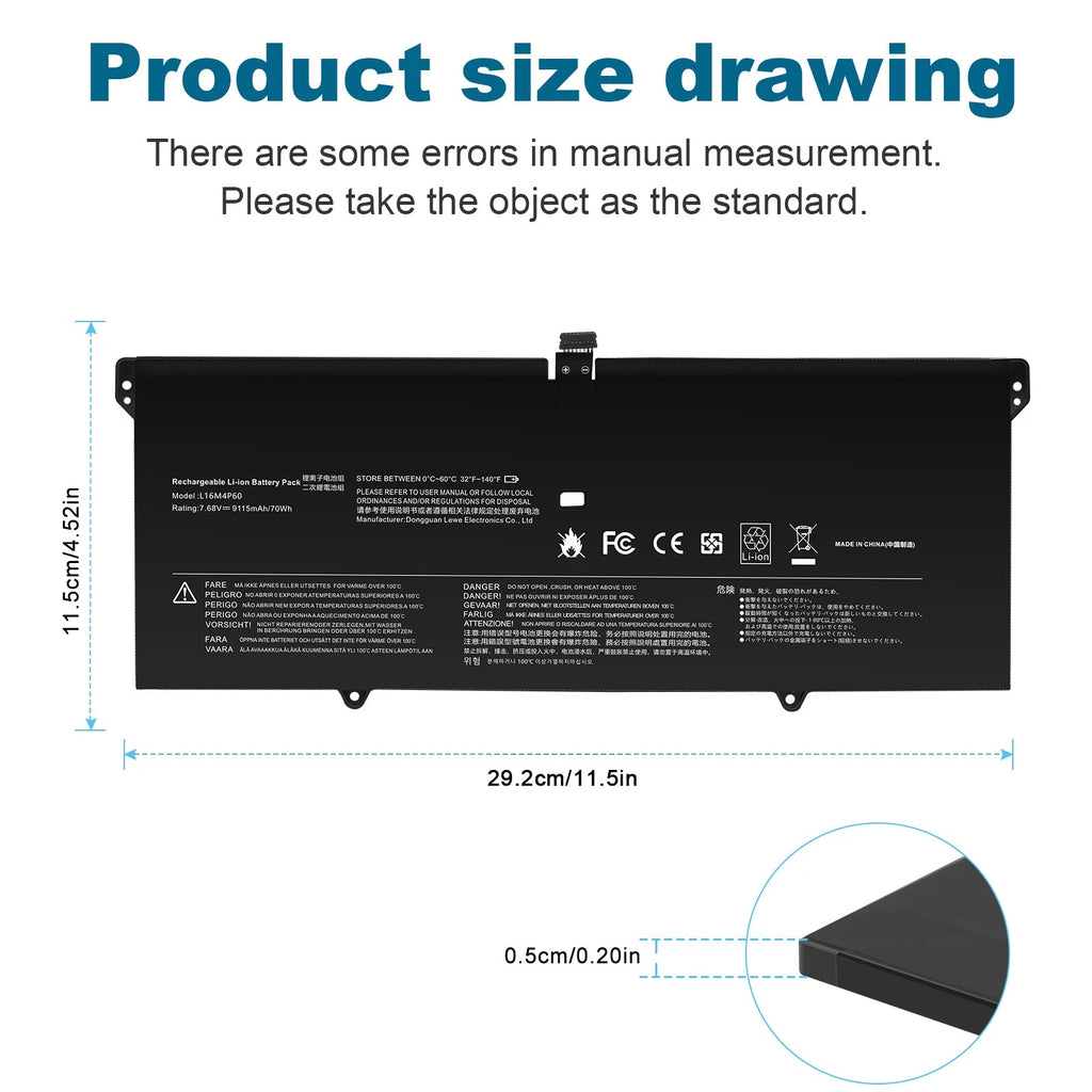 L16M4P60 Battery for Lenovo Yoga 920-13IKB 920-131KB 920-13IKB-80Y7 80Y8 70Wh US