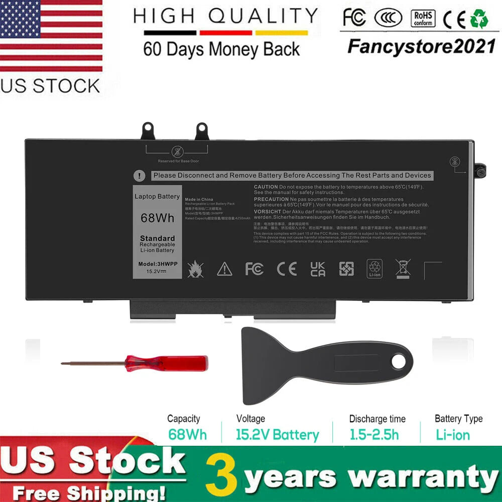 3HWPP Battery For Dell Latitude 14 5401 5411 15 5501 5511 Precision 3541