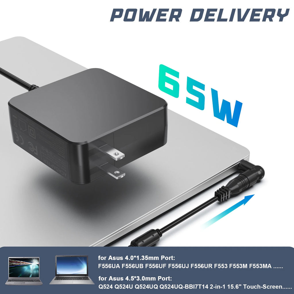 65W Laptop Charger for Asus Vivobook 14 15 X512 17 F415 F415E F510U F510UA F512J