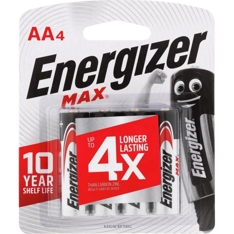 Energizer AA Alkaline 96 Count Max E91 Batteries (24 x 4 Packs)