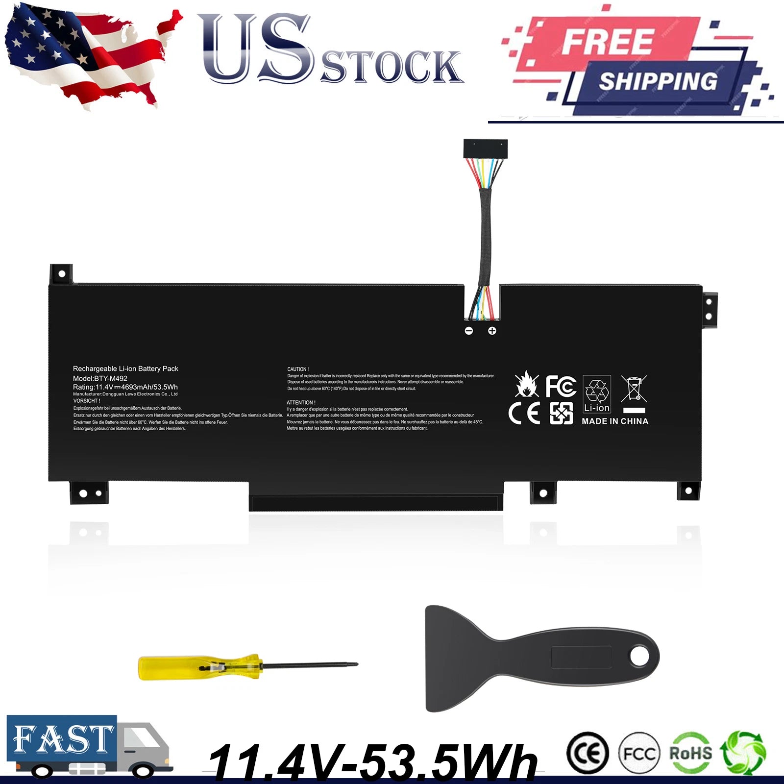 BTY-M492 Battery For MSI Katana (GF66 GF76) Pulse (GL66 GL76) Sword 15 A11U