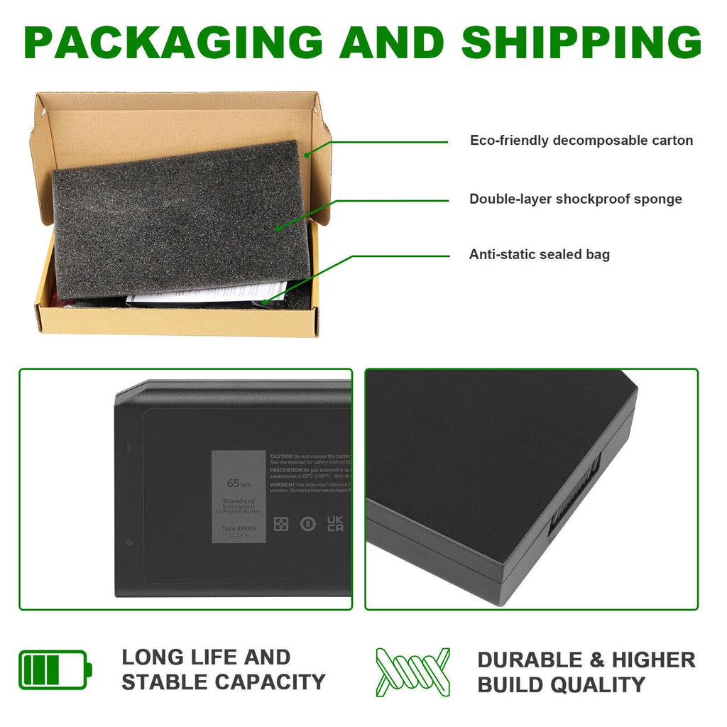 4XKN5 Battery for Dell Latitude 14 5414 5404 7414 7404 VCWGN 5XT3V X8VWF DKNKD