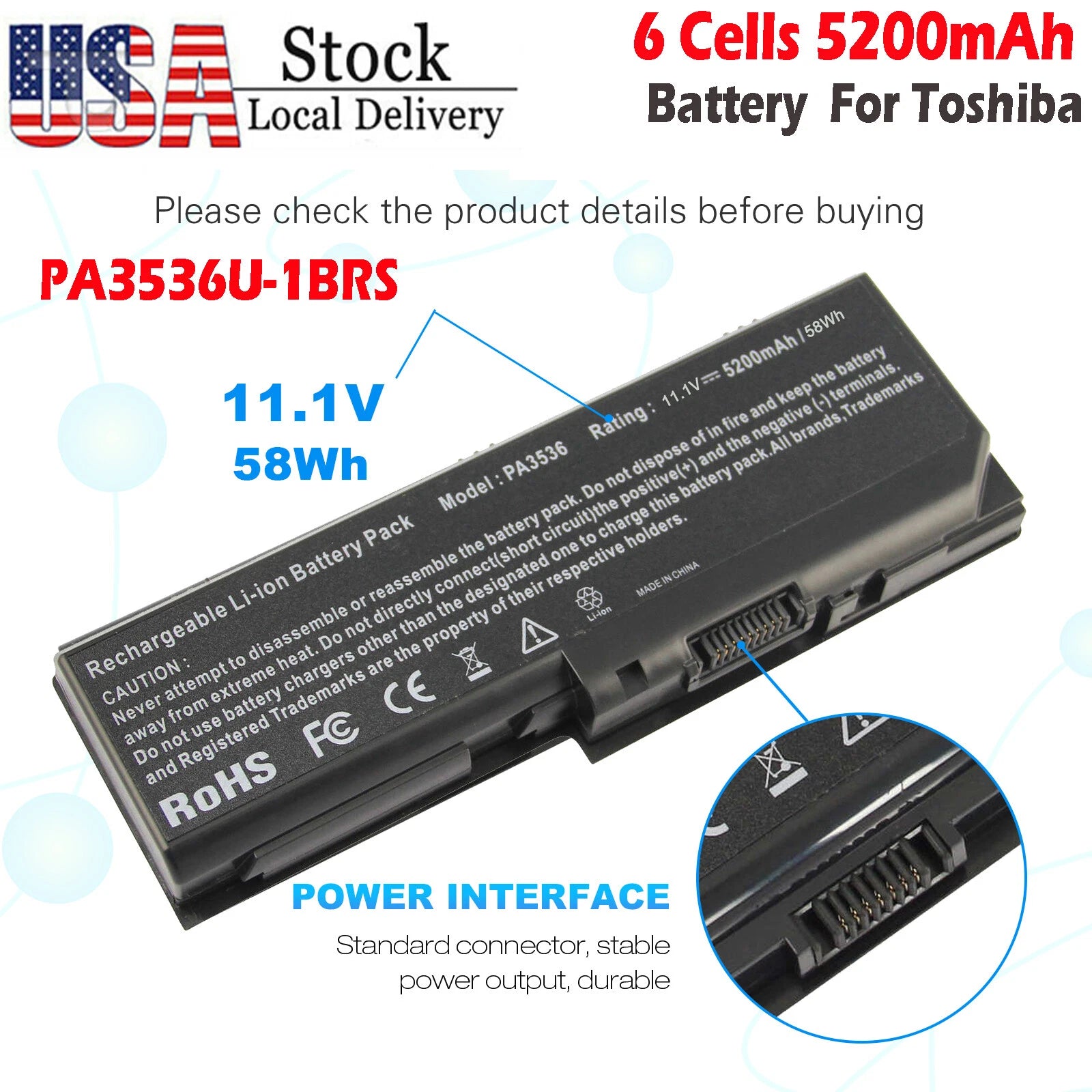 PA3536U-1BRS Battery For Toshiba Satellite P200 P200D L350 L355D PA3537U-1BRS US