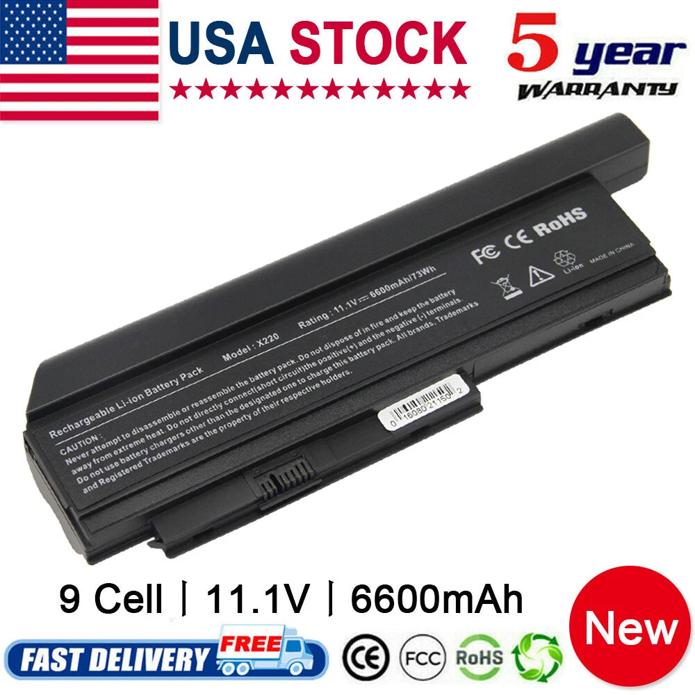 For Lenovo ThinkPad X220 X220i Battery 0A36282 0A36283 0A36307 6600mAh 9Cell
