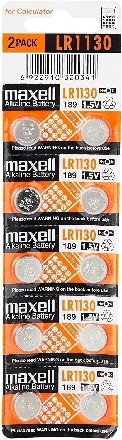 Maxell LR1130 (189) 1.5v Alkaline Batteries