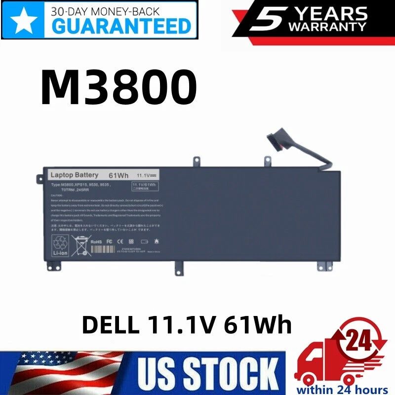 M3800 Battery for Dell XPS 15 9530 Precision T0TRM H76MV Y758W 245RR 6cell